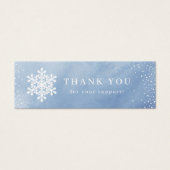 Winterblauw Snowflakes Kerstmis Dank je toevoeging Mini Visitekaartjes (Voorkant)