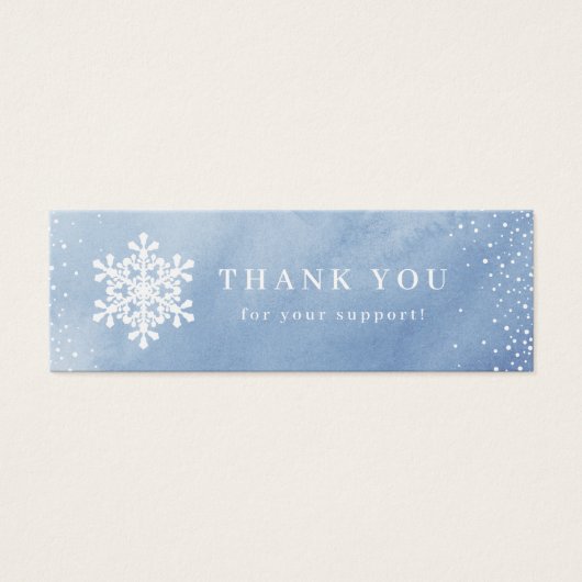 Winterblauw Snowflakes Kerstmis Dank je toevoeging Mini Visitekaartjes (Voorkant)