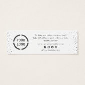 Winterblauw Snowflakes Kerstmis Dank je toevoeging Mini Visitekaartjes (Achterkant)