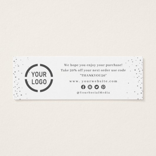 Winterblauw Snowflakes Kerstmis Dank je toevoeging Mini Visitekaartjes (Achterkant)