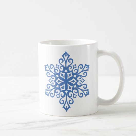 Winterblauw Snowflakes Mok met warme chocolade (Rechts)