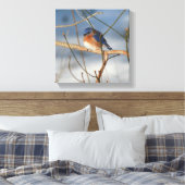 Winterblauw-vogel-Natuur Canvas Afdruk (Insitu (Slaapkamer))