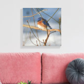 Winterblauw-vogel-Natuur Canvas Afdruk (Insitu (Woonkamer))