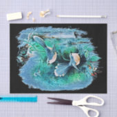 Winterblauw vogelschilderij 1 tissuepapier (Craft)