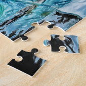 Winterblauw vogelschilderij legpuzzel (Zijkant)
