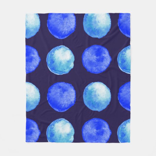 Winterblauw Waterverf Grote Stippen Patroon Fleece Deken (Voorkant)