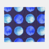 Winterblauw Waterverf Grote Stippen Patroon Fleece Deken (Voorkant (Horizontaal))