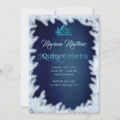 Winterblauw Waterverf handgetekende baljurk Kaart (Achterkant)