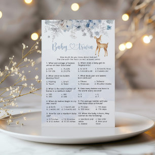 Winterblauw zilveren hert baby trivia spel
