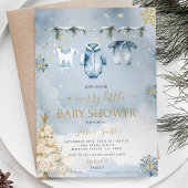 Winterblauwe babykleding Het is een Baby shower vo Kaart