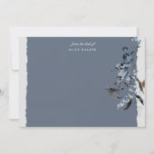 winterblauwe bloemmonogram Stationery Note Card Notitiekaartje (Voorkant)