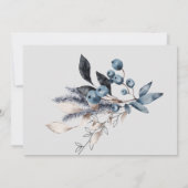 winterblauwe bloemmonogram Stationery Note Card Notitiekaartje (Achterkant)