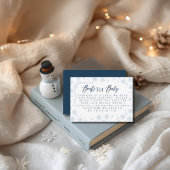 Winterblauwe boeken voor Baby Baby shower Informatiekaartje