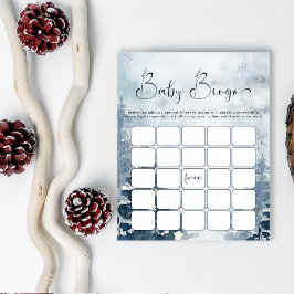 Winterblauwe denbomen baby bingo spel