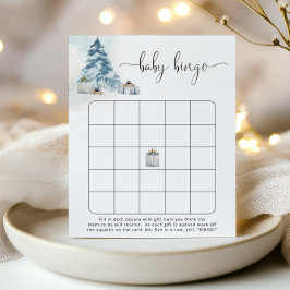 Winterblauwe denbomen baby bingo spel