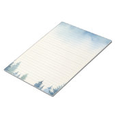 Winterblauwe dennenbomen bekleed notitieblok (Schuin)