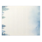 Winterblauwe dennenbomen bekleed notitieblok (Voorkant)