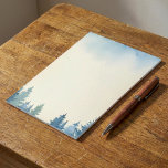 Winterblauwe dennenbomen gewoon notitieblok<br><div class="desc">Dit elegante briefpapier is voorzien van een delicate handgeschilderde waterverf van besneeuwde pijnbomen die hoog staan tegen een zacht blauw winterse lucht. De zachte sneeuwvlokken en ijzige blauwe evergreens creëer een serene en vredige winterse bosrijke sfeer. Perfect voor het schrijven van brieven, het doen van lijsten en seizoensgebonden notities, dit...</div>