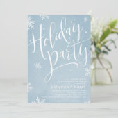 Winterblauwe handgeschreven feestdag kaart (Staand voorkant)
