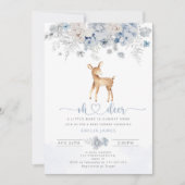 Winterblauwe jongen Oh hert baby shower Kaart (Voorkant)