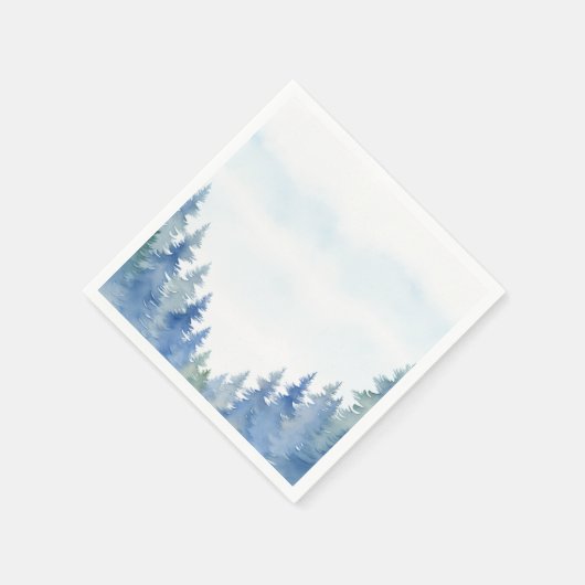  winterblauwe pijnbomen bruidsservet servet (Hoek)