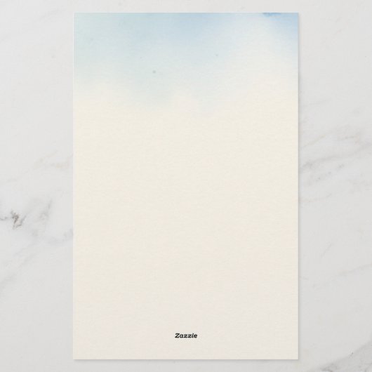 Winterblauwe pijnbomen vlakte briefpapier (Achterkant)