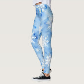 Winterblauwe sneeuwvlokken/All-Over-Print Leggings (Links)