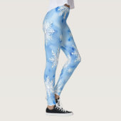 Winterblauwe sneeuwvlokken/All-Over-Print Leggings (Rechts)