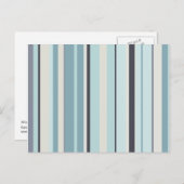 Winterblauwe strepen briefkaart (Voorkant / Achterkant)