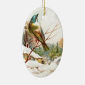 winterblauwe vogel keramisch ornament (Rechts)