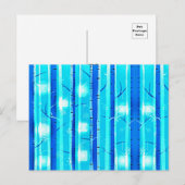 Winterblauwe vogelboom met sneeuwvlokken briefkaart (Voorkant / Achterkant)