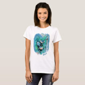 Winterblauwe vogels schilderen met tekst t-shirt (Voorkant volledig)