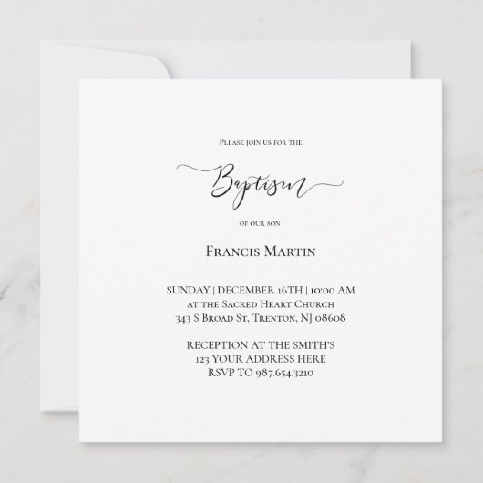 winterblauwe waterverf Baptisme Kaart (Achterkant)