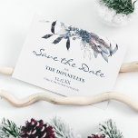 Winterblauwe Waterverf Kerstmis Opslaan datum Aankondigingskaart<br><div class="desc">Winterblauwe waterverf kerst,  bespaar de datumaankondigingskaart,  met een klassieke witte achtergrond,  moderne bewerkbare sjabloon die gemakkelijk kan worden gepersonaliseerd. Alle doopvontstijlen en achtergrondkleur kunnen gemakkelijk worden veranderd door op de pas verdere verbinding na het personaliseren te klikken.</div>