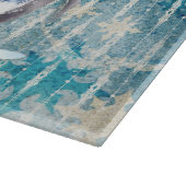 Winterblauwe Waterverf pinguïns met sjaals Snijplank (Hoek)