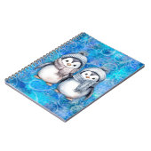 Winterblauwe Waterverf Pinguïns Sjaals Petten Notitieboek (Linkerzijde)