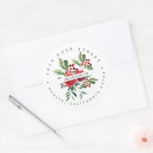 winterbloem | Botanisch retouradres Boho Ronde Sticker (Envelop)