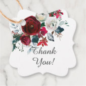 Winterbloem Bruiloftsfeest Favor Bedankjes Labels (Voorkant)