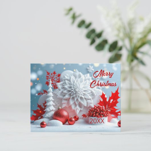 Winterbloem Compositie Briefkaart (Staand voorkant)