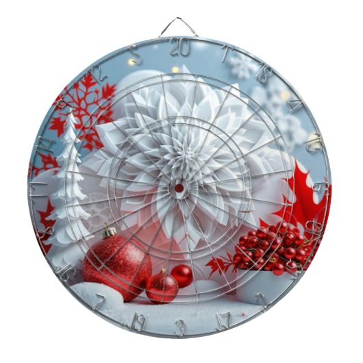 Winterbloem Compositie Dartbord (Voorkant)