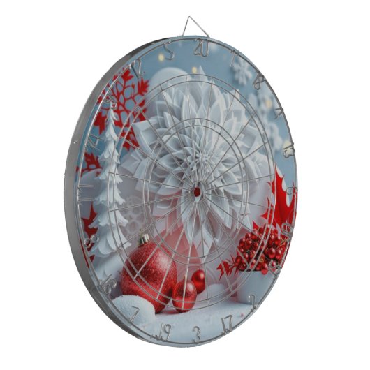 Winterbloem Compositie Dartbord (Voorkant Links)