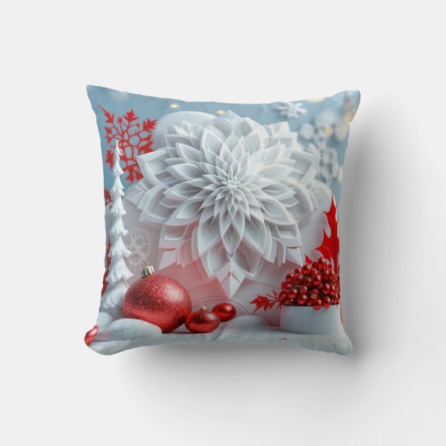 Winterbloem Compositie Kussen (Voorkant)