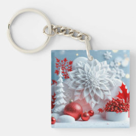 Winterbloem Compositie Sleutelhanger