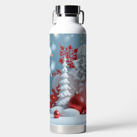 Winterbloem Compositie Waterfles (Voorkant)