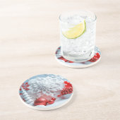 Winterbloem Compositie Zandsteen Onderzetter (Zijkant)