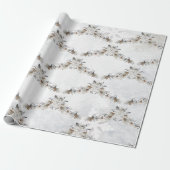 Winterbloem Denneappels Vakantie Cadeaupapier (Uitgerold)