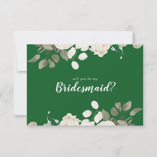 winterbloem |Groen zal je mijn bruidsmeisje zijn Notitiekaartje (Voorkant)