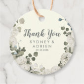 winterbloem | Ivoor bruiloft dank u Bedankjes Labels (Voorkant)