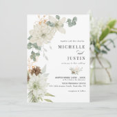 winterbloem | Rustieke foto bruiloft Kaart (Staand voorkant)