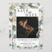 winterbloem | Rustieke foto bruiloft Save The Date (Voorkant / Achterkant)